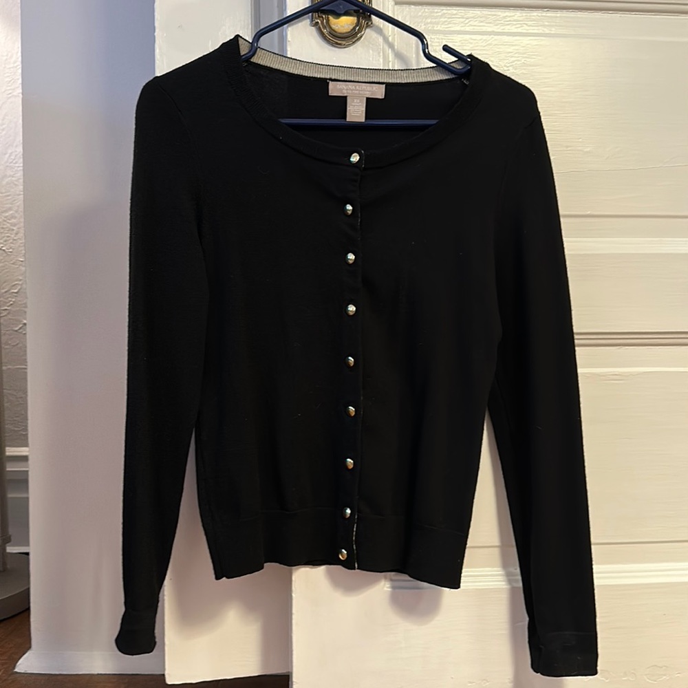 Banana Republic Black Merino Wool Sweater XS